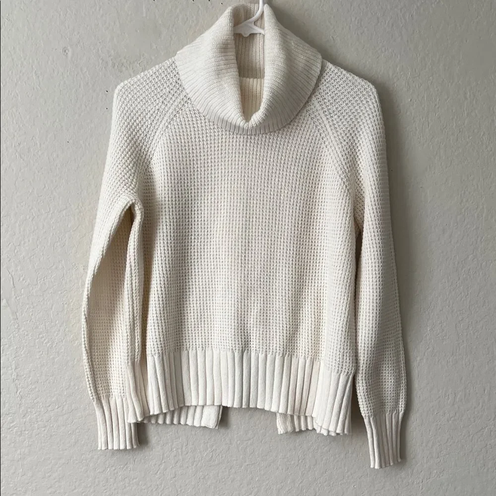 Like New! Madewell Eastbrook Turtleneck Cross-Back Sweater in Cotton-Merino XXS